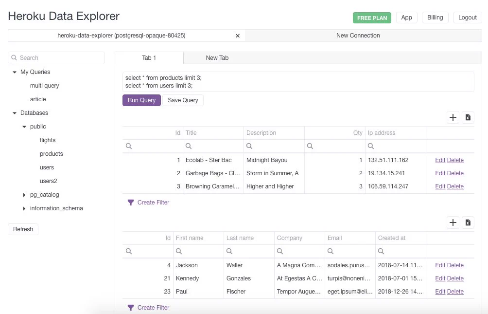 Data Explorer for Heroku PostgreSQL