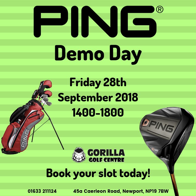 At the end of September, we have Ping coming into store for a Demo Day. If you would like to book a slot, pop into store or give us a call on 01633 211124 🦍 ⛳️ 🏌️ #GorillaGolfCentre #Golf #Ping