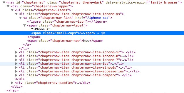doekezanstra's tweet image. It's true, from the Web inspector of apple.com/iphone/