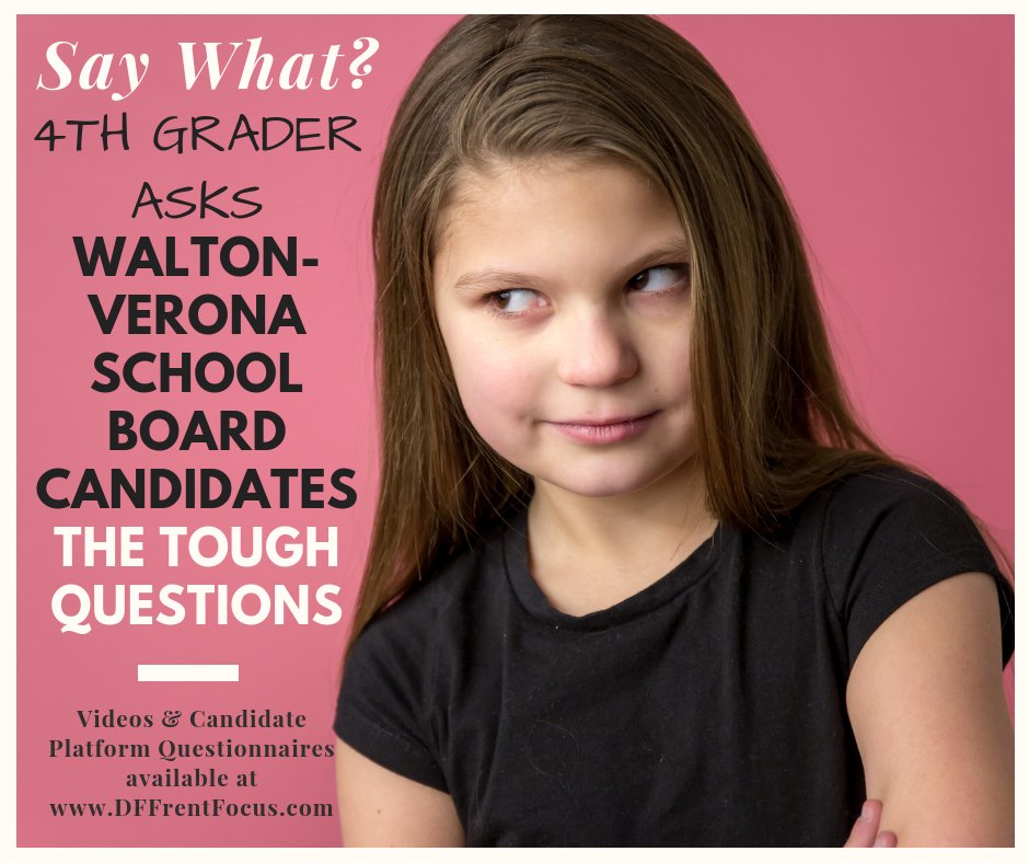 DFFrentFocus's tweet photo. NOW AVAILABLE: Walton-Verona 4th Grader Dacy Fallyn Freeman's in-depth report on WVISD School Board Candidates. Read it now.

https://t.co/rxTMU90H6v https://t.co/NOWCu9WZNV