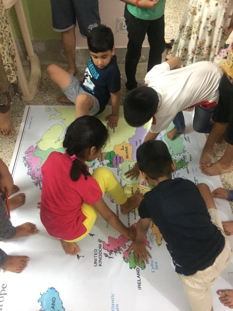 Illuminatrix1's tweet photo. A foot here and a hand there, she had UK in her grasp and he had Turkey under his! We were all over Europe. Playing #Twister was fun! #higherorderthinking #thinkwithcogitus #illuminatrix #ranchi @ruchijhawar @yash_jhawar https://t.co/LjzLgq71nB