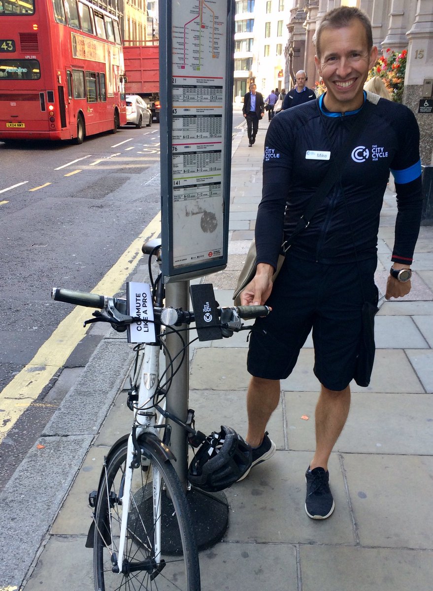 TheCityCycleHub's tweet photo. One of our team members spotted a great use of a Bus Stop 😀 If you’re looking for somewhere more secure to lock your bike visit @TheCityCycleHub #securebike parking #hotshowers https://t.co/sKMWy69qNJ