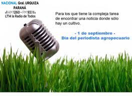 FELIZ DIA DEL PERIODISTA AGROPECUARIO !!!
Desde @Lt14Radio saludamos a todos los que nos acompañan a lo largo del año y transmiten a la sociedad lo que realizan los productores y la agroindustria.
<a href="/MomentodeCampo/">Momento de Campo</a> <a href="/CampoenAccion/">Campo en Acción</a>