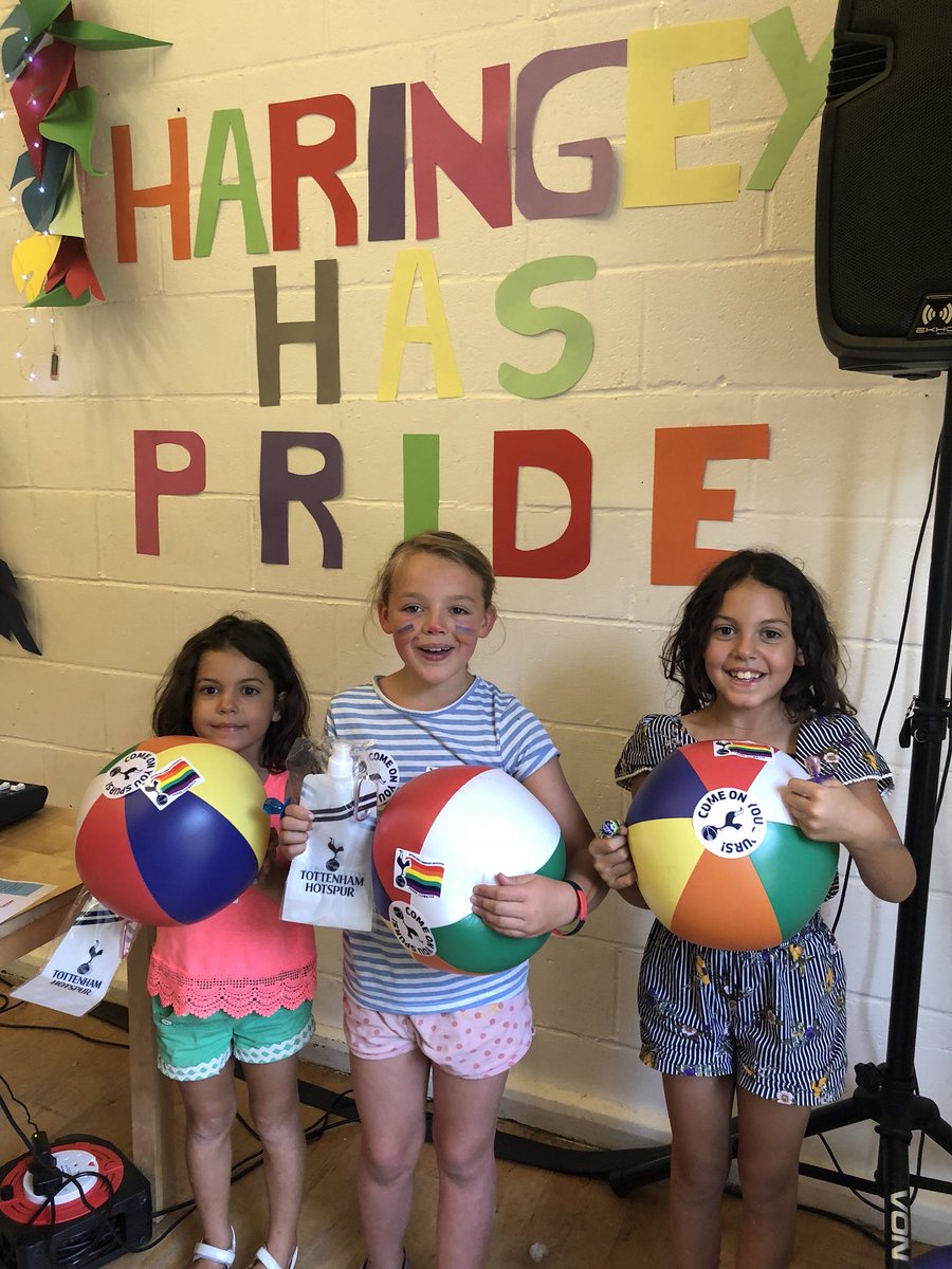 SpursLGBT's tweet photo. New @SpursOfficial fans in the making at today’s @HaringeyPride #CommunityFunFest #COYS #HaringeyHasPride https://t.co/7w6JWGe9Cj