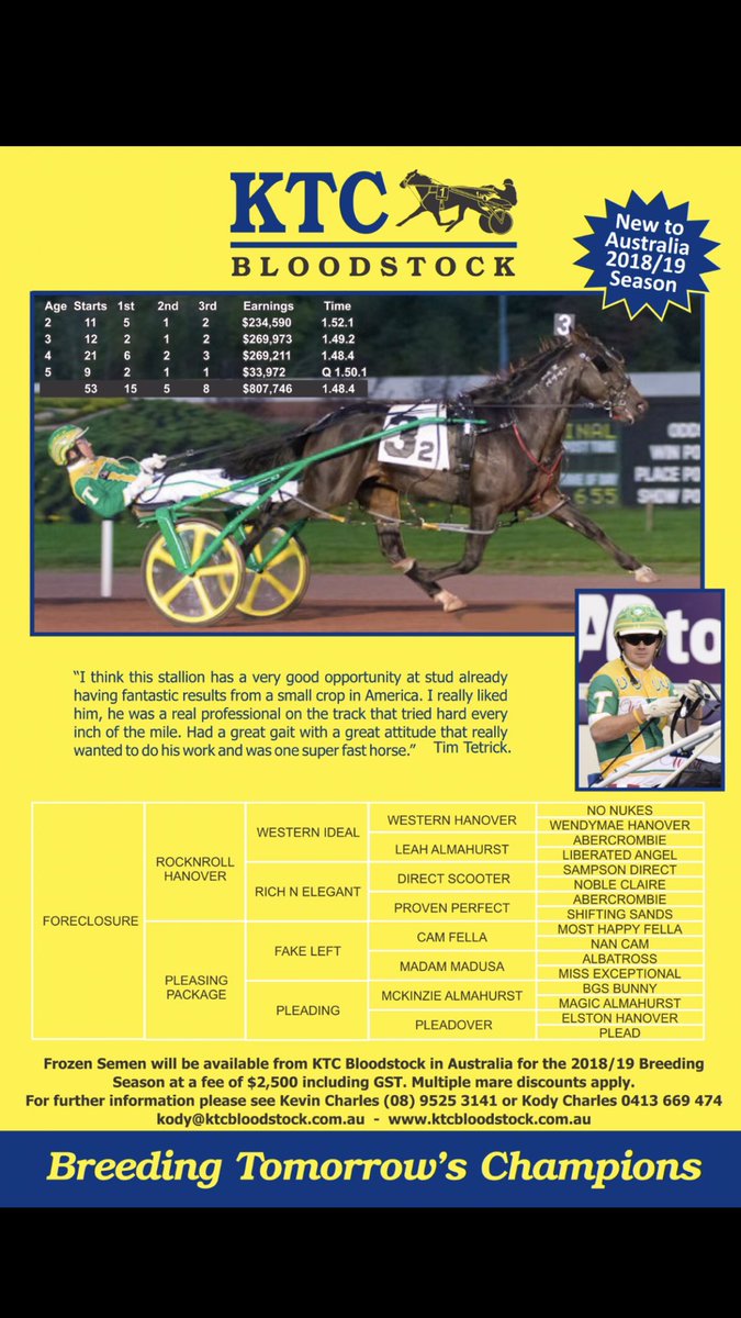 KTCBloodstock's tweet photo. The breeding season has started! Are you breeding your standardbred this year? Match her today. #Foreclosure #ControlTheMoment https://t.co/uVjQaIZ9FN https://t.co/XtMngQWVp9