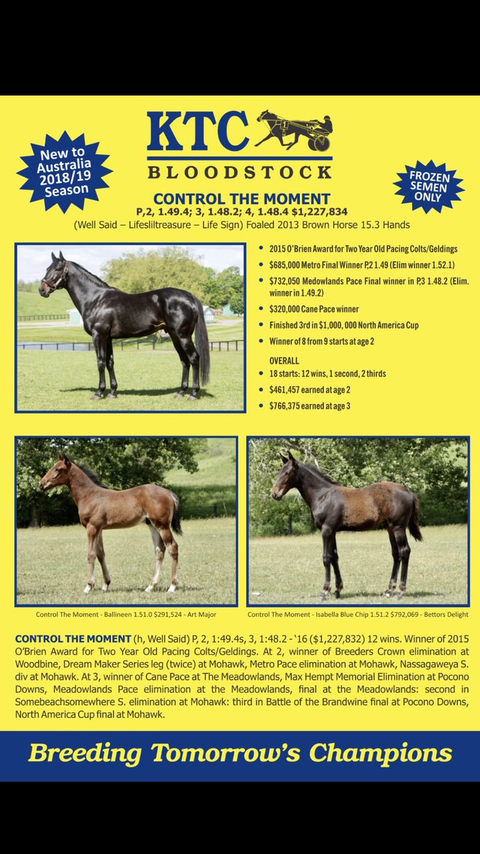 KTCBloodstock's tweet photo. The breeding season has started! Are you breeding your standardbred this year? Match her today. #Foreclosure #ControlTheMoment https://t.co/uVjQaIZ9FN https://t.co/XtMngQWVp9