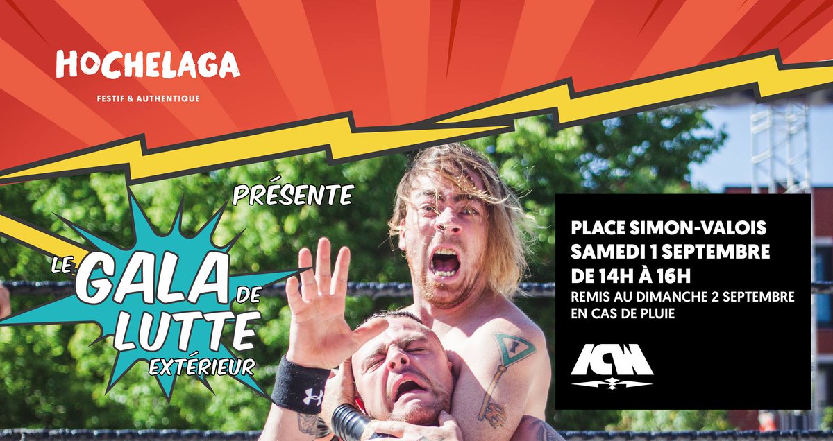 Fan de lutte, le traditionnel Gala de lutte extérieur I.C.W. Wrestling se tiendra à la Place Simon-Valois aujourd'hui à 14h! Tous les détails ici 👉 bit.ly/2wAgQvB