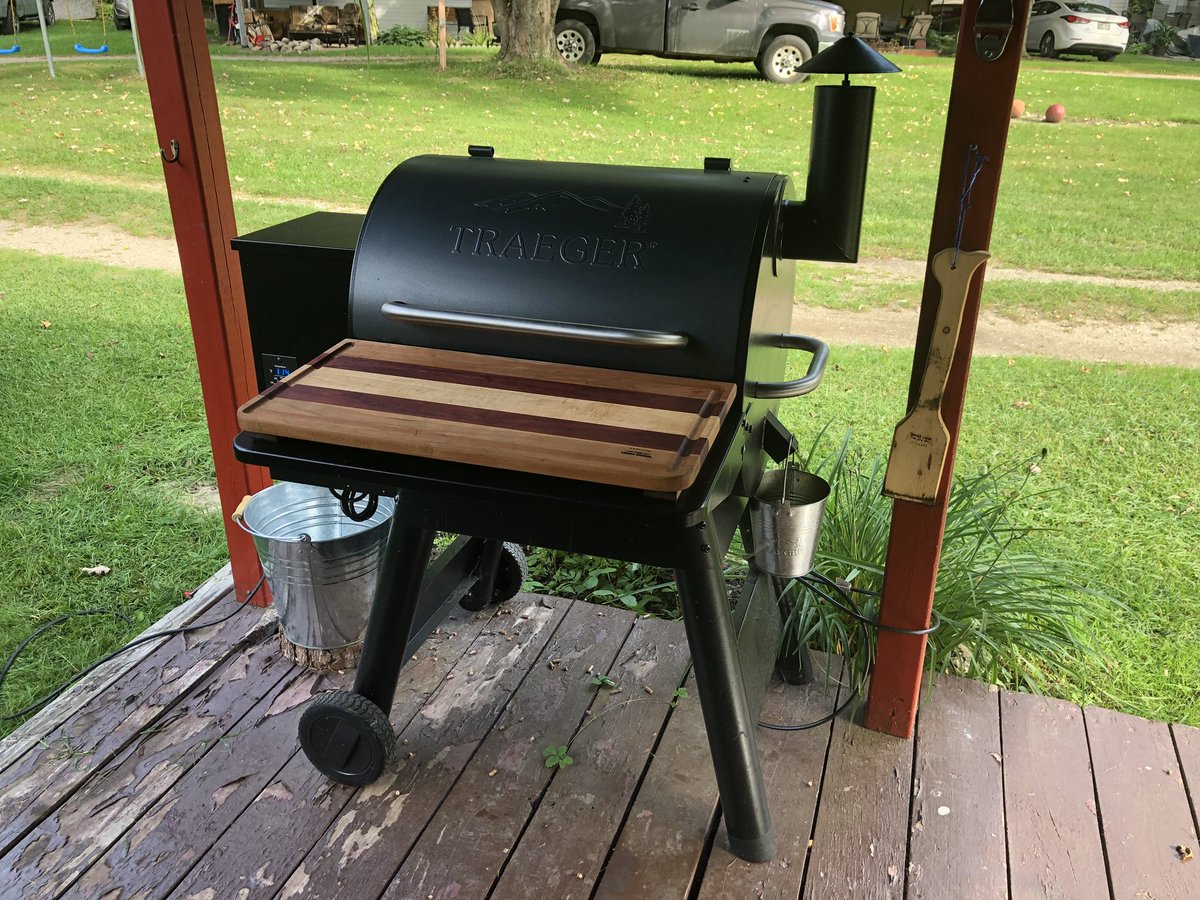 Fritzenator's tweet photo. Time to fire up the grill for the big cook. Smoking briskette for party of 10. #traeger #smokerskills #endofsummer #cottagelife https://t.co/DoPcpIVAVt
