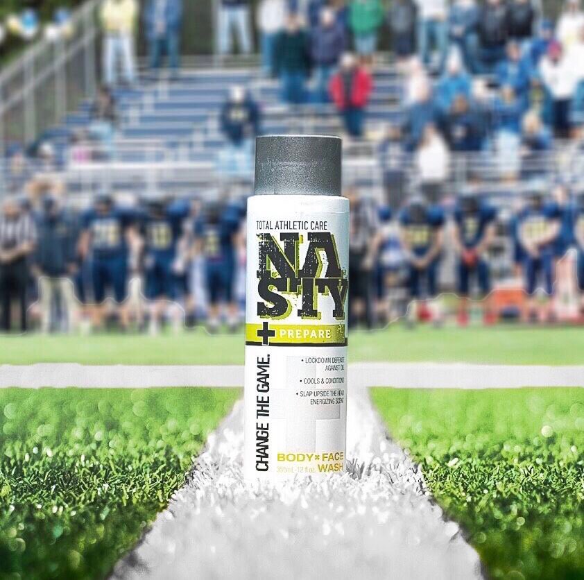 Kick the damn ball off already! Our #PREPARE Body x Face Wash strengthens skin and eases muscle soreness, helping you feel and play your best 👊🏻🏈