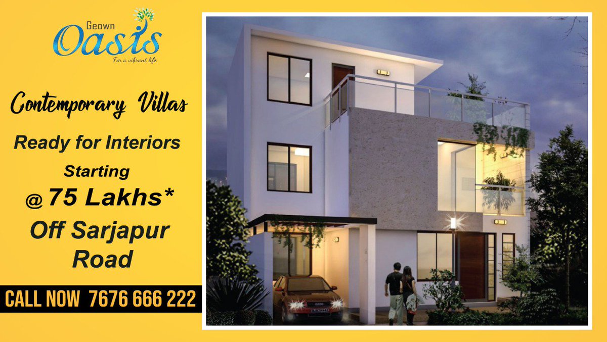 PropertiesGeown's tweet photo. #geownproperties #bestvilla #buy #sell #property
Geown Oasis Geown Oasis, coming Off Sarjapur Road, offers you contemporary villas at unmatched prices.
Call : 7676 666 222 https://t.co/zVzxSShoxv