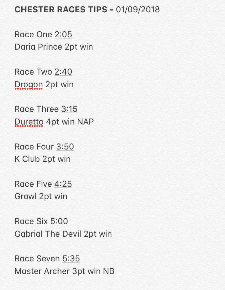 RoodeeTips's tweet photo. FREE CHESTER RACES TIPS #ROODEETIPS 🍀🏇🏼 https://t.co/ihopQOsmUH