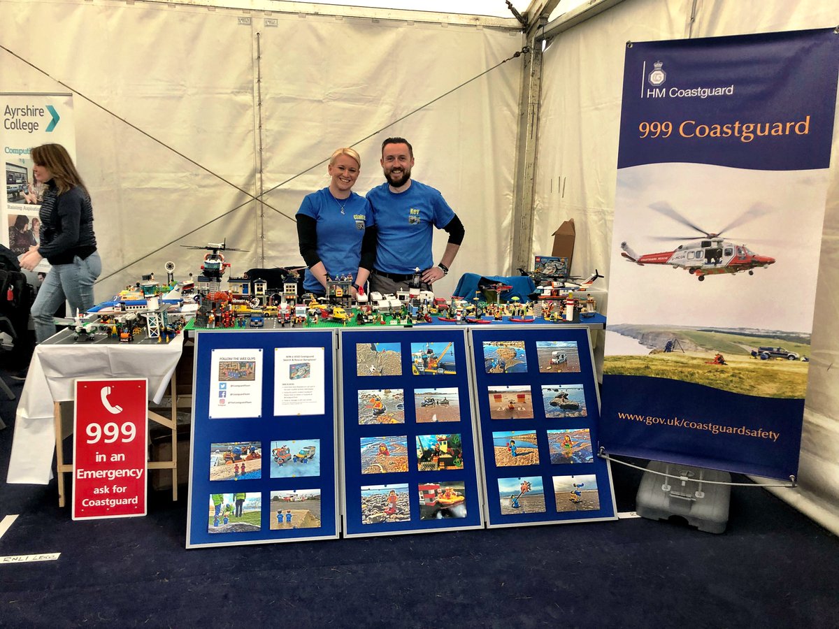 CoastguardTeam's tweet photo. The ‘wee guys’ are at this year’s Scottish International Airshow! Come and see us to find out all about coastal and water safety and even get some Coastguard freebies! We are here all weekend! #999Coastguard #ScotAir18 #LEGO @ScotINTAir https://t.co/WVX0dLsjD1
