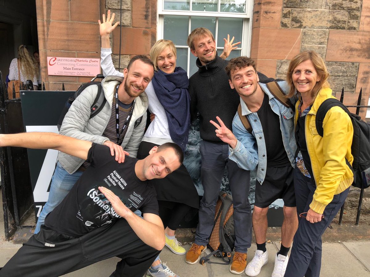 PosleSlovRu's tweet photo. With our new friends - CieLaroque from Austria. Thank you for your uneasy, but very important work As Far As We Are, for your humour in Bluff, your fragility, professionalism and openness!
#PosleSlov #AlyonaAgeeva #CieLaroque #Fringe2018 #EdFringe #RussiaAustria #friendship https://t.co/sglYY9DrYv