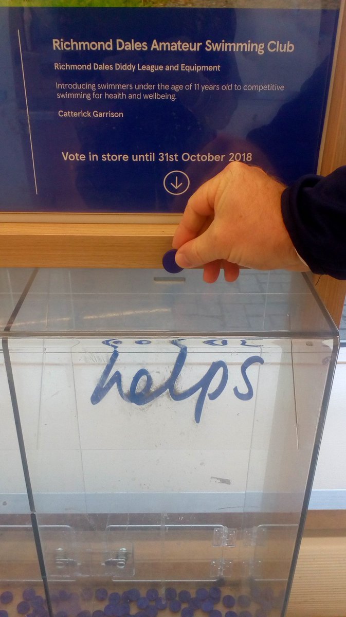 AmySimeon's tweet photo. Fantastic to see that @RichmondDales swimming club has been selected as one of the nominated charities at @tesco Catterick Garrison @Catterick2248 for September/October. Please show your support #bluetoken  #fundraising @asanortheast https://t.co/9u0E2uglkb