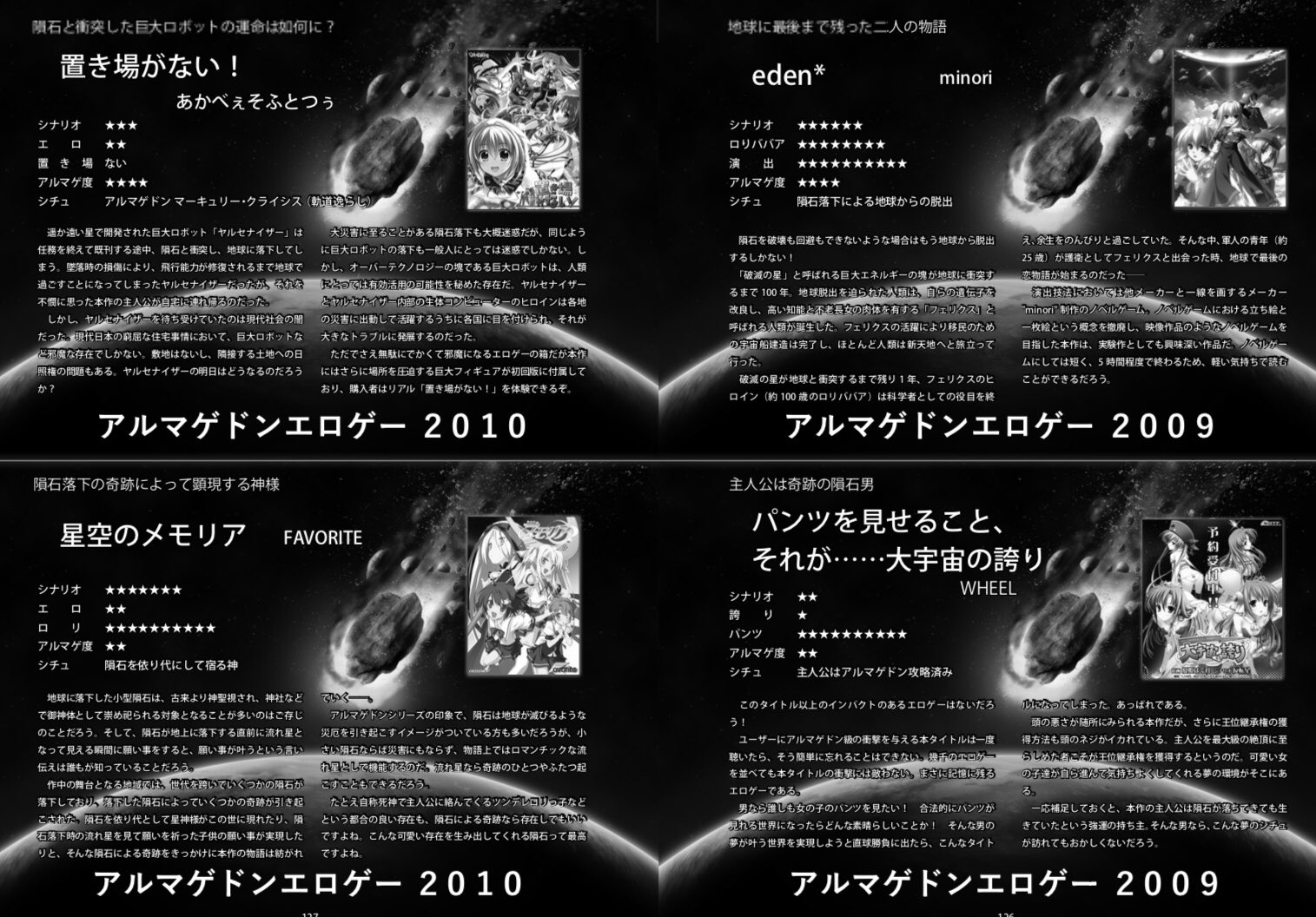大阪大学sf研究会 Ct32 企画紹介 アルマゲドンエロゲー特集 エロゲーの深淵を覗き込む本企画は 隕石が 降ってくるかつ世界が危機的となる 本家アルマゲドンと似た構成をとるエロゲーを特集した企画となります ニッチそうに見えての作品を紹介して 大阪大学sf研究会 Ct32 企画紹介 アルマゲドンエロゲー特集 エロゲーの深淵を覗き込む本企画は 隕石が 降ってくるかつ世界が危機的となる 本家アルマゲドンと似た構成をとるエロゲーを特集した企画となります ニッチそうに見えての作品を紹介して