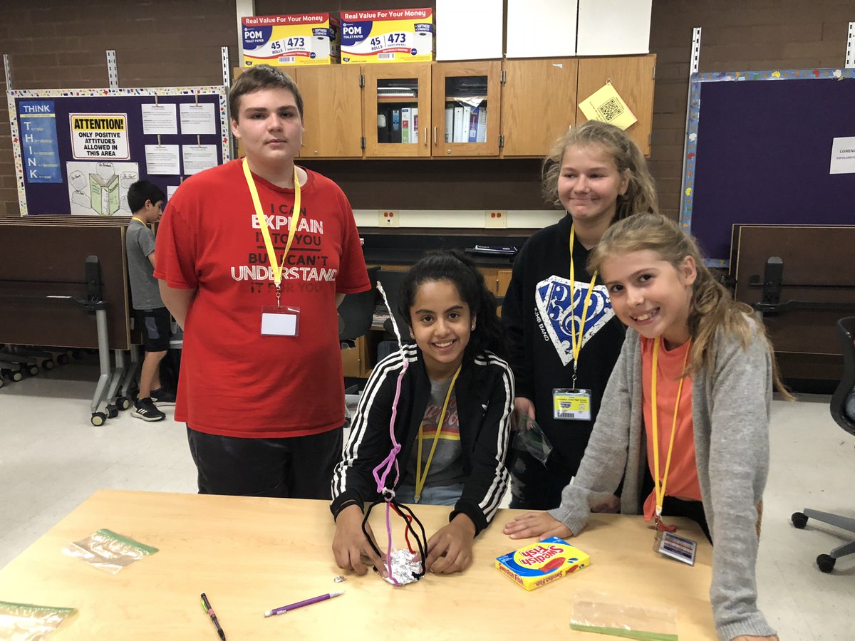TeamSpoganevich's tweet photo. SpoGanEvich STEM Challenge of the Day...Pipe Cleaner Tower with @MrsRegan211 --Block 2 and 3 winners!  We forgot to take a picture of Block 1-- Next time! https://t.co/BCT70ucFUY