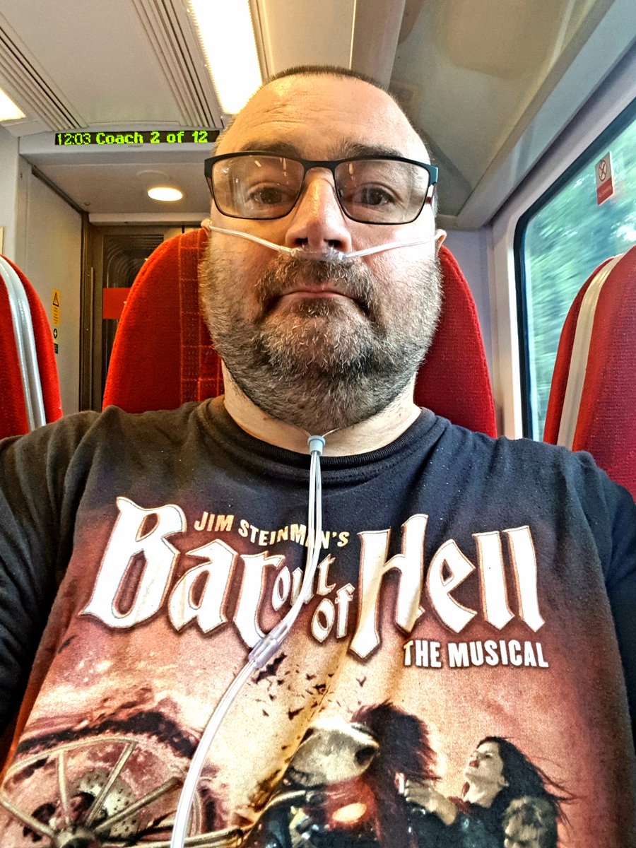 batloaf1's tweet photo. En route to London. 
I may not be able to stay to the end of the show, may not even get to the show, but after all the pleasure given to me by @AndrewPolec and @Patrick_B_O_S in @BatTheMusical, it is only right that I at least attempt to thank them in person. 
#Show99?
🦇🔥👹🤘 https://t.co/3QqvHW710d
