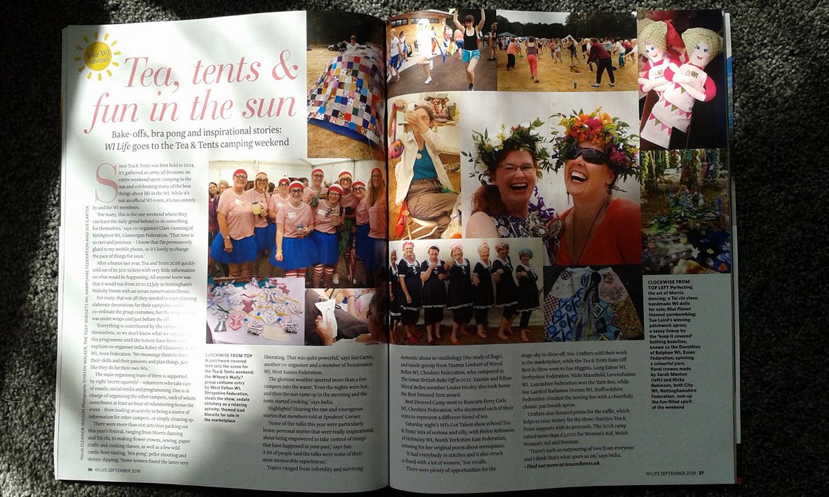 Read All About It!!  Lovely write up about <a href="/TeaAndTents/">Tea & Tents</a> 2018 in the new copy of @WILifemagazine great pics too from <a href="/shireenkw/">Shireen</a>