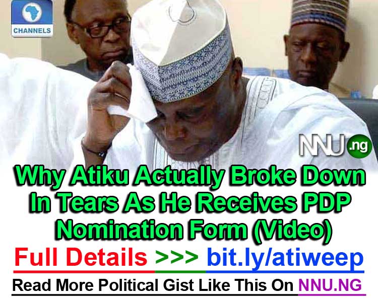 AfolabiJoseph's tweet photo. #NNU_Income - Why Atiku Actually Broke Down In Tears As He Receives PDP Nomination Form (Video) - Full Details Here >>> https://t.co/bnxn4nwN0g https://t.co/CNybUpmgHX