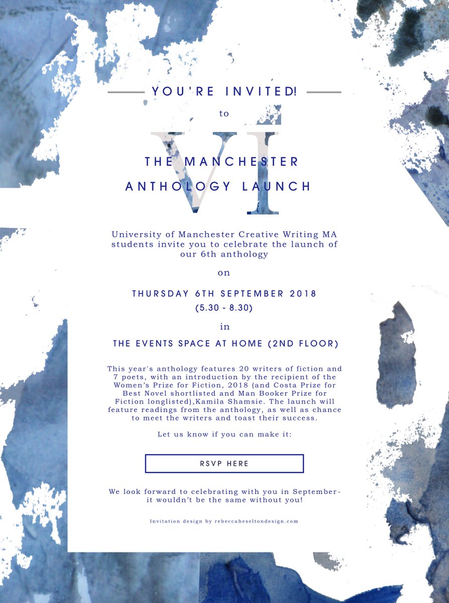 newwritingMCR's tweet photo. Established author and lecturer @bethunderdown will give the commencement speech at the launch of #mancthology by MA students @newwritingMCR Sep 6th @HOME_mcr! Click the link to read the free online version now! https://t.co/DTd2IC5fPe https://t.co/F4OEYw5f1A