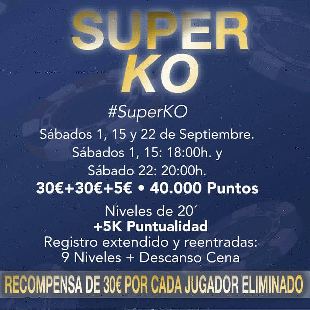 CasinoLaMancha's tweet photo. Estrenamos mes y también estrenamos torneo!!!!
Nuevo #SuperKO en @CasinoLaMancha
18h🕕; 30+5€ + 30€ de bounty
40.000 pts + 5.000 por puntualidad
Registro y reentradas 9 niv (hasta las 21.45 aprox)
Demuestra que eres un auténtico killer!!
Y ven a probar las nuevas cenas!! https://t.co/ktVNP74sBJ