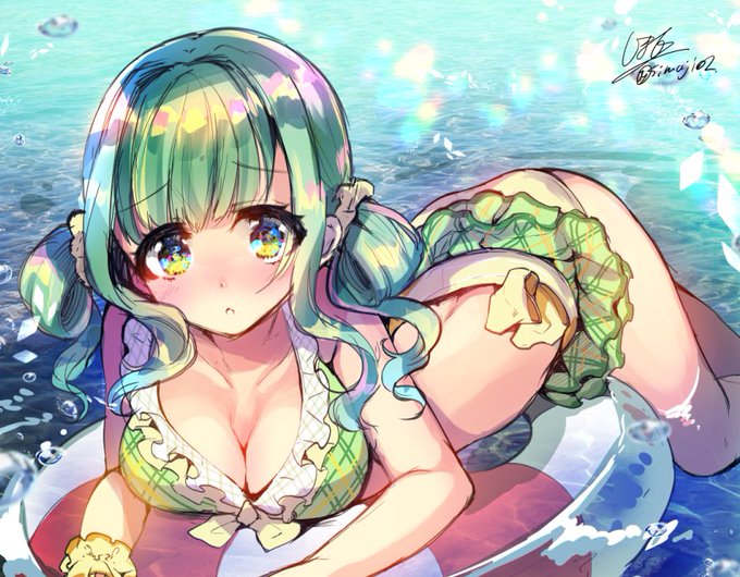 マギレコの水着さなちゃんです。アニメなればいいなーと言いながら昨日描いてたら…!アニメ化おめでとうございます! 