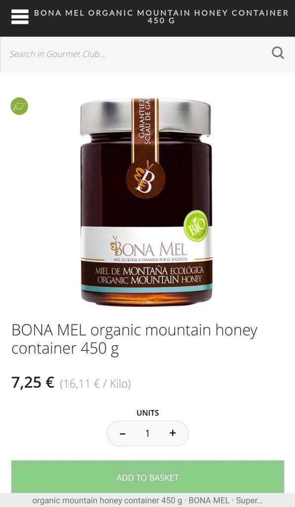 سعر هذا العسل الجبلي العضوي في احد السوبرماركت بالرياض ب261 ريال بينما لو تطلبه من موقع اجنبي(الشراء بالنت) ٧ يورو !(يعني ٣٠ ريال فقط)وكذا في سلع أخرى، لذا لا ألوم التشجيع على الشراء من مواقع عالمية بالنت لأن الجشعين يتربحون عشر أضعاف ارباح الاخرين 👇قارن ثم قرر( انت أولى بفلوسك)