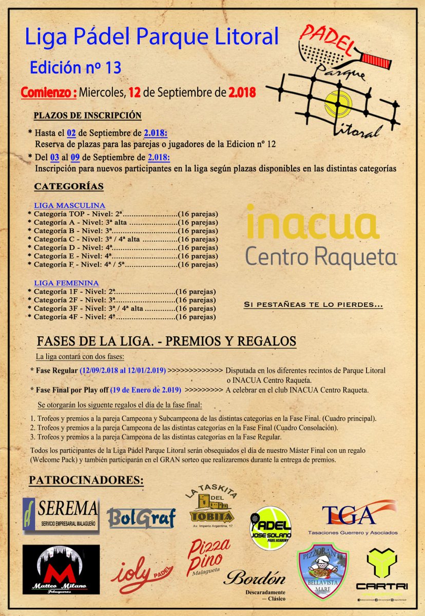 PadelPLitoral's tweet photo. Vuelta al Pádel https://t.co/MIs86G75UE