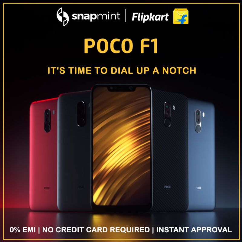 SnapmintEmi's tweet photo. Are you ready to upgrade to a new phone? POCO F1 is coming soon on Flipkart. Grab it before everyone else. Know more: https://t.co/9Vuez6UbTt 
#Flipkart #Snapmint #POCO #POCOF1 #Mi #EMIwithoutCreditCard #ShopWithoutCreditCard #ShopBefikar https://t.co/8UHHOITuvL