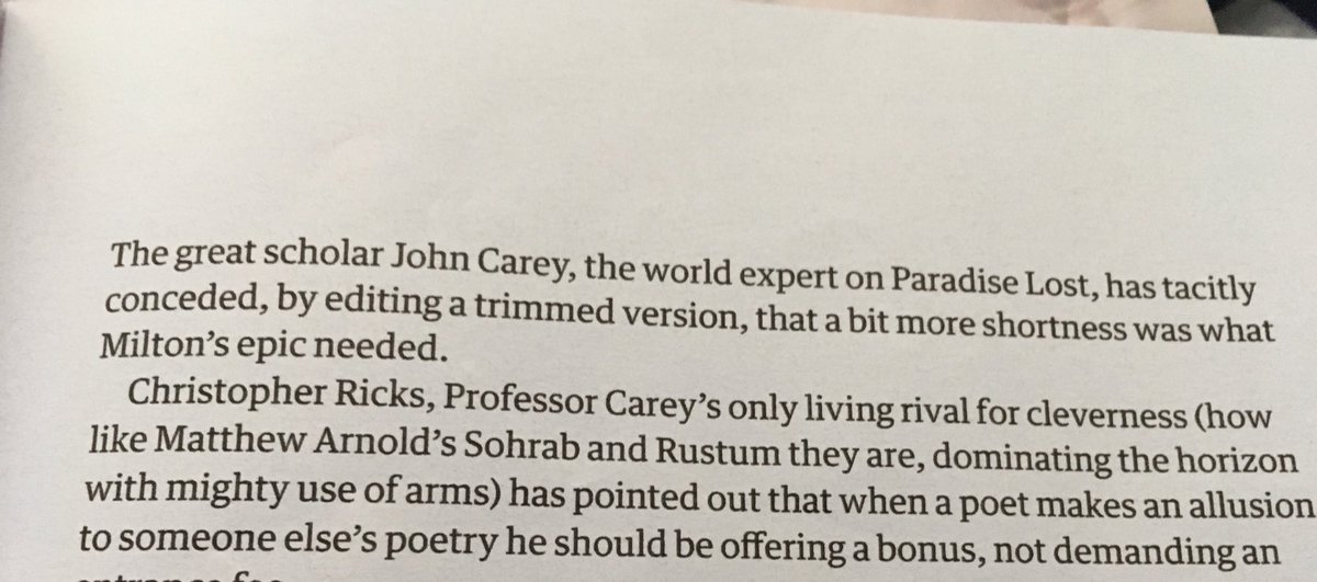 nemoloris's tweet photo. Clive James suggests the two cleverest living humanities academics... two cleverest living people? ... are Christopher Ricks and John Carey. https://t.co/jaro94KBJm