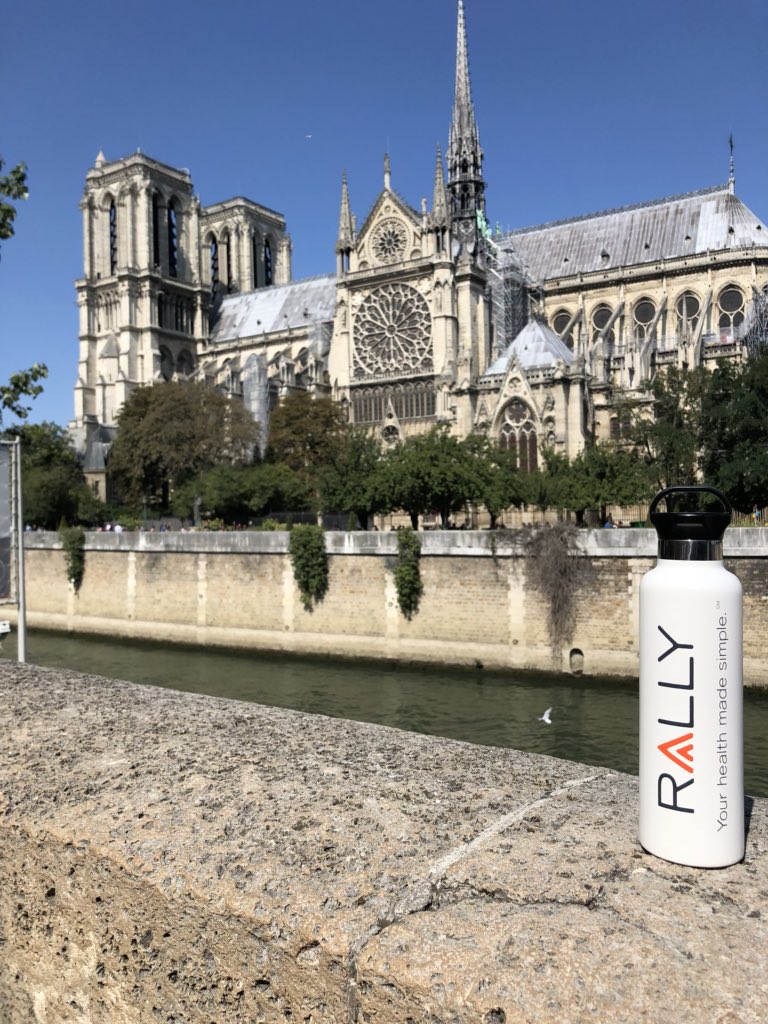 KBHuppertz's tweet photo. Staying hydrated in Paris! #RallyHealth #Paris #NotreDame #WhereIsRallyNext https://t.co/8eQ5bQlqNX