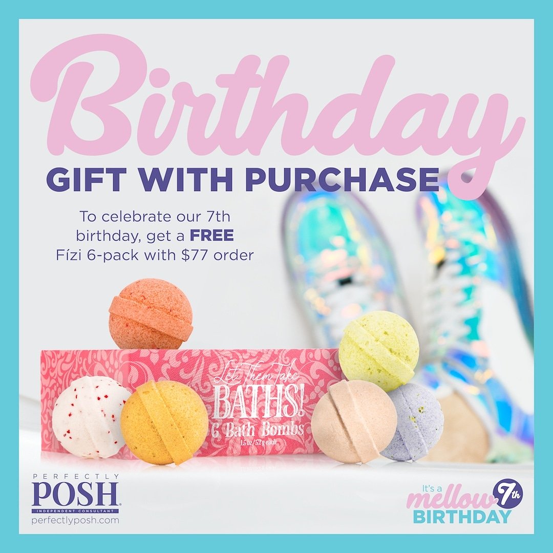 Poshy_Nicki's tweet photo. It's a birthday bash-Posh style and the celebration of Posh turning 7 begins RIGHT NOW!!!!
Now through Labor Day, any order of $77+ receives a FREE Fizi 6 pack
#birthdaybash #giftwithpurchase #beauty #freestuff #LaborDayWeekend #PerfectlyPosh #fizi #bathbombs #celebrate https://t.co/IlxG2gnJX5