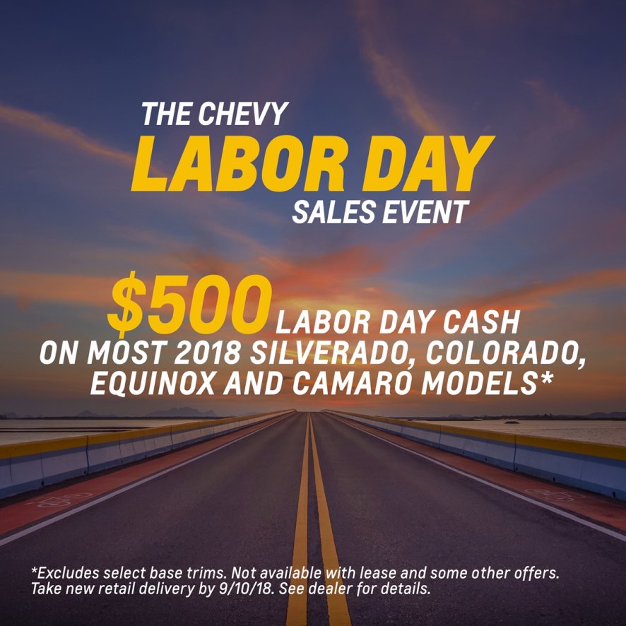 The Chevy Labor Day Sales Event. Now through September 10! pbxx.it/LcEsMv