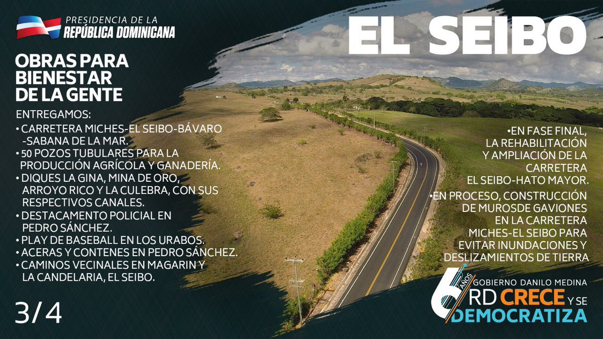 RodrigMarchena's tweet photo. El Seibo en cifras.
•Construimos 16 centros educativos con 239 aulas. 
•Entregamos 507 títulos propiedad en El Cocuyo, La Majagua, Kilómetro 1 y 2, Campo de Tiro, Hato Santiago, Hoyo de la Cigua, Las 13, Pedro Sánchez 2, Magarín, Damajagua y Santa Rita.
#RDCreceYSeDemocratiza https://t.co/QVUWhLuJtx