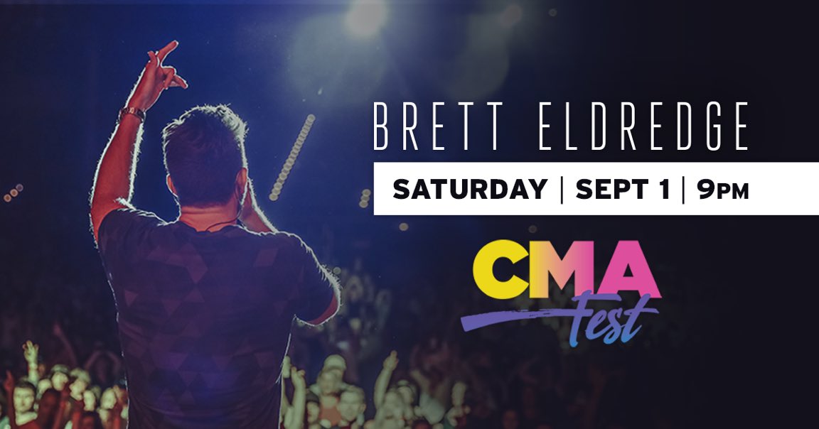 bretteldredge's tweet photo. Hey UK!! Brett will be on #CMAFest TONIGHT at 9PM on @SkyArts 🎉 Who’s tuning in? - Team Brett https://t.co/IUg9b2gJvr