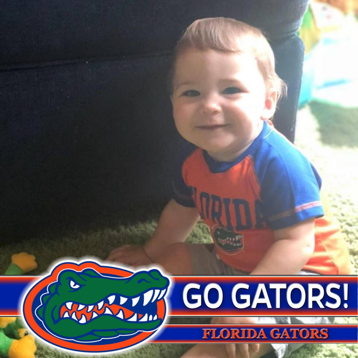 JoeTexOnline's tweet photo. The newest member of #GatorNation is ready to cheer on his team! We have dreams of an #SEC and a National Championship this season! Let's Go @GatorsFB! #ChompChomp #GreatToBe #babytex https://t.co/skH5pTeAKO