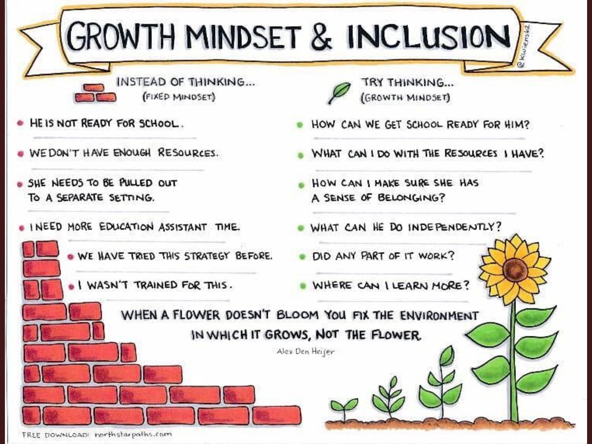 I love this quote by Alex Heijer, "When a flower doesn't bloom you fix the environment in which it grows, not the flower."  We need more growth mindsets and inclusive excellence in education.