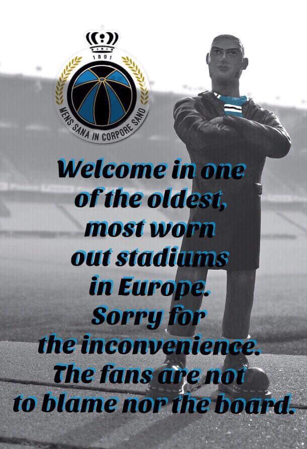 HNoyelle's tweet photo. FC Bruges, Belgian champions, will host the top of European football in a worn out stadium. #5na12 @thebluesfcb @ClubBrugge @voetbalnieuwsbe @voetbalkrant @voetbal24be @hlnsport @Nieuwsblad_be #CL https://t.co/38wcRf96YP