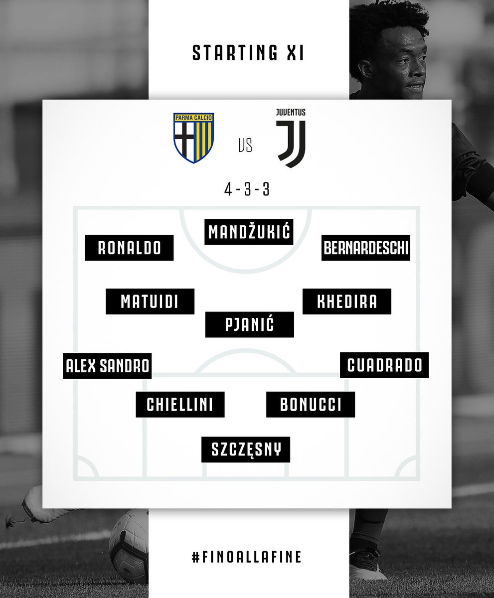 juventusfcen's tweet photo. ICYMI: Here's one last look at our ⚪️⚫️ XI before we get underway! 

#ParmaJuve #ForzaJuve https://t.co/iL9n84oD5J