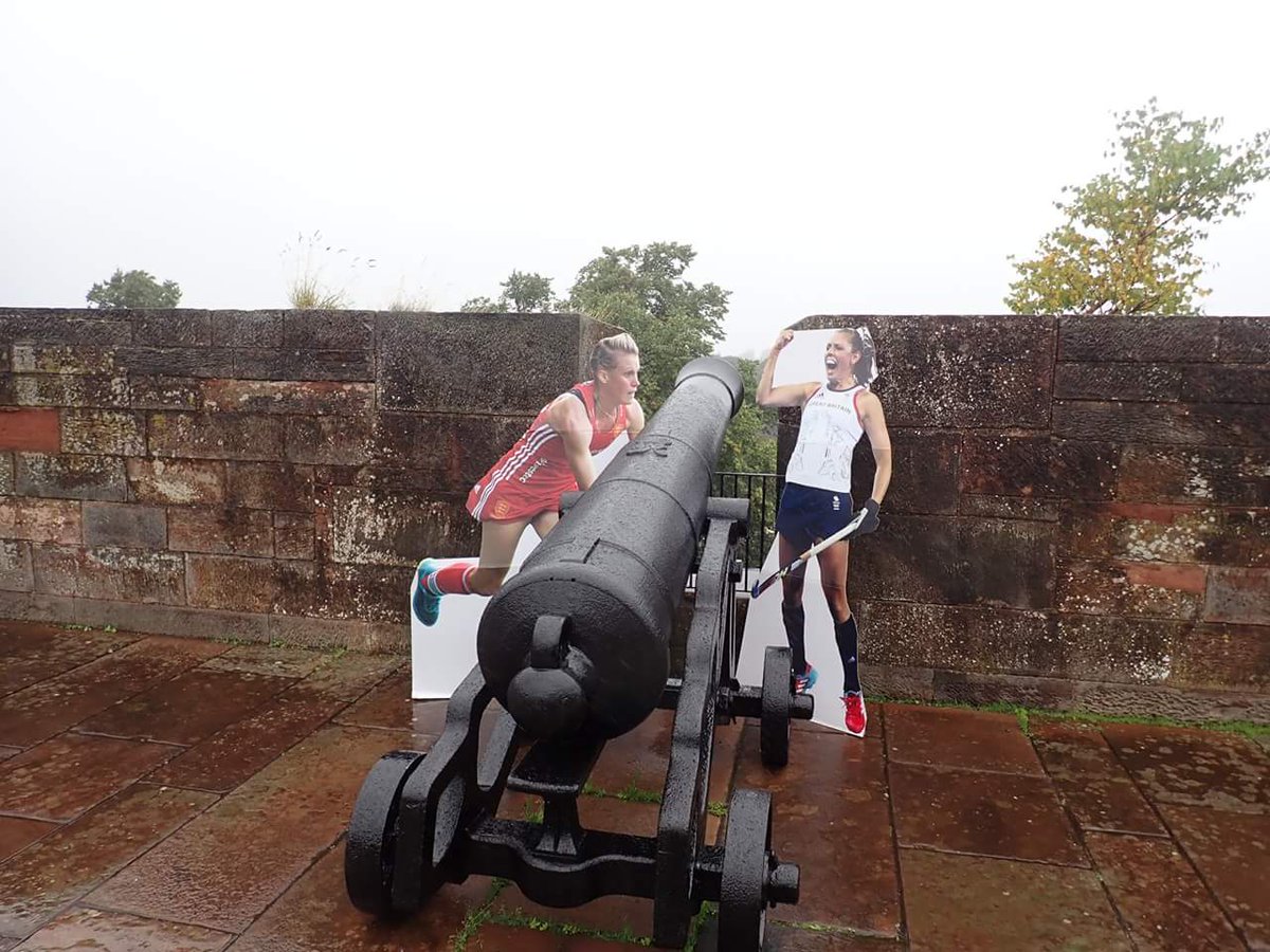 CarlisleHC's tweet photo. In preparation for our #Hockeyfest we have been showing @EnglandHockey and @GBHockey stars @AlexDanson15 and @giselleansley around #Carlisle, but now they are relaxing as tomorrow is the big day!
All welcome from 11am. Games to watch, chance to have a go and loads of 🍰 and 🌭! https://t.co/bV0jbD2fe6