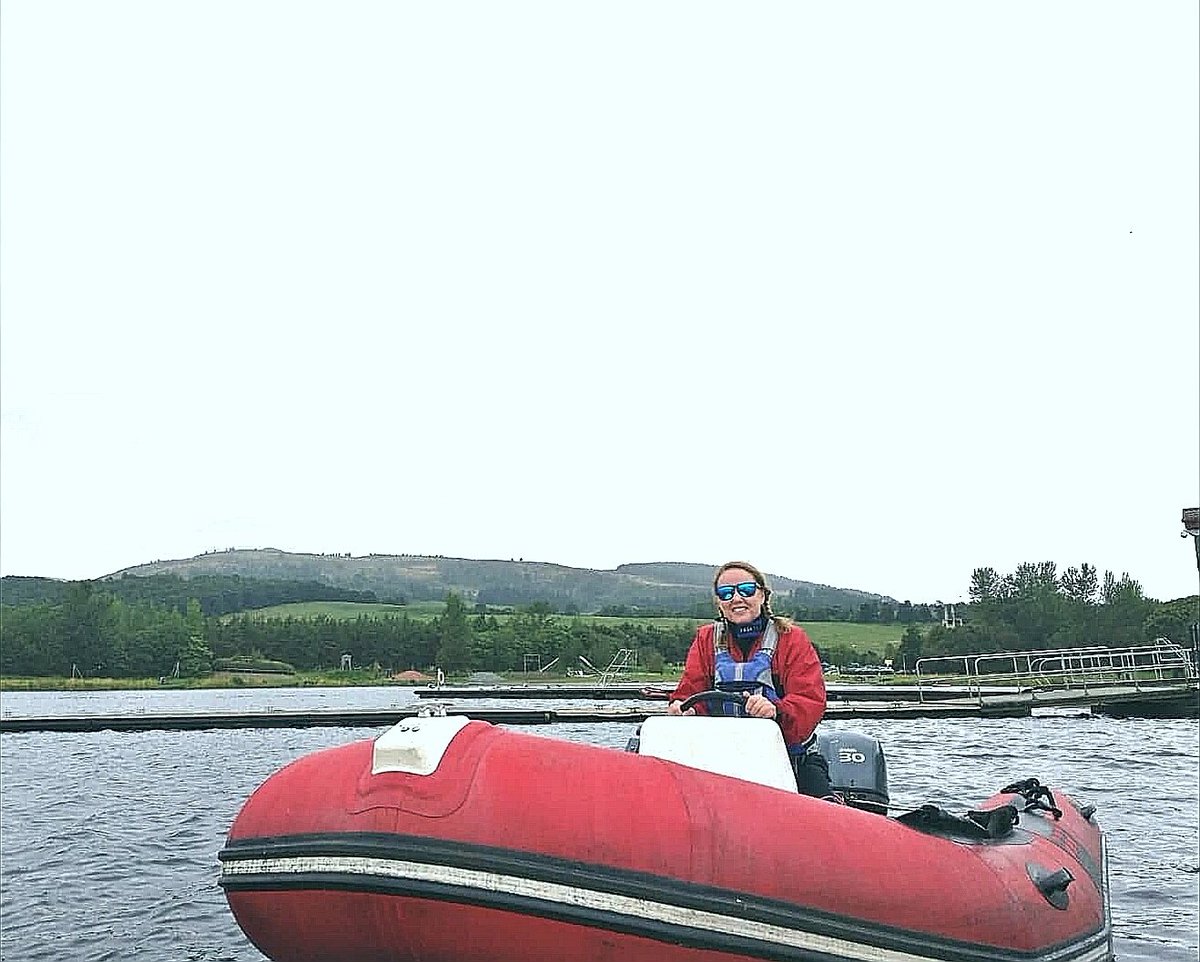 Apres kayak, fun with the rib. Great day out on the water!