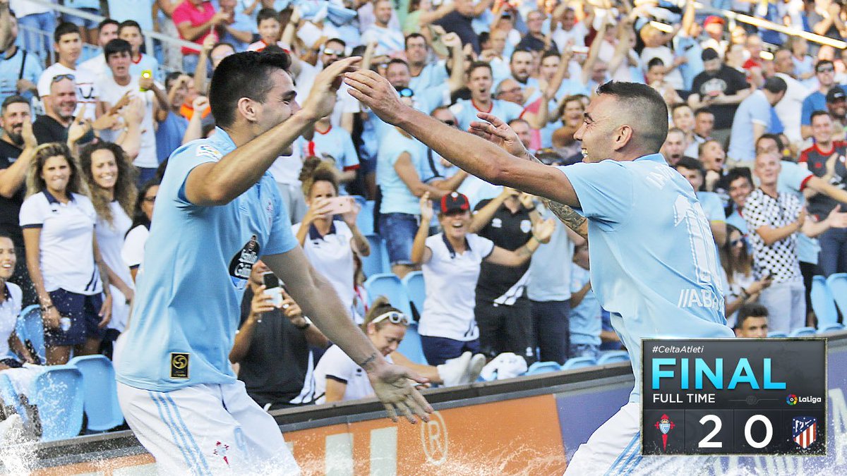 RCCelta's tweet photo. ¡FINAAAAAAAAL! 🎉 Nos vamos al parón con siete puntazos. ¡Bravo, equipo!

💙 2-0 🔴    

#CeltaAtleti #LaActitudNoSeNegocia https://t.co/uhdoI6GyPw
