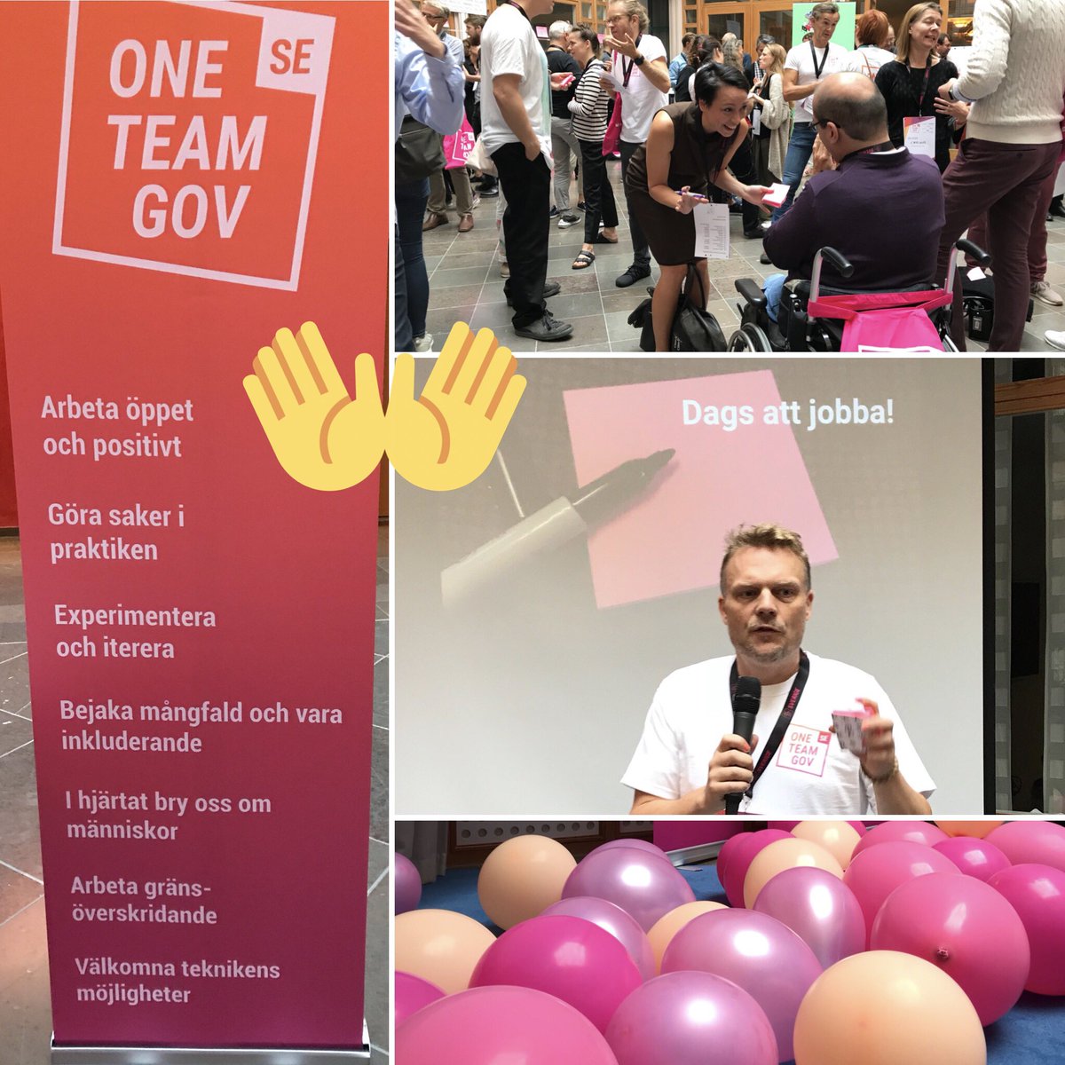 TACK alla s deltog, volontärer, organisatörer i <a href="/OneTeamGovSE/">One Team Gov Sverige</a> 1a #unconference! Vilken energikick! Många tester och idéer tas vidare av oss f förnyelse av offentlig verksamhet. Tack oxå t gäster <a href="/asazetterberg/">Åsa Zetterberg</a> o Anna Eriksson gd <a href="/nymyndighet/">Ny Myndighet</a> #smartaresverige #innovation