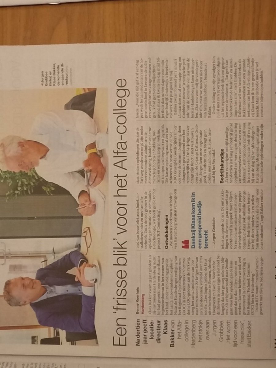 Frisse blik voor Alfa-college?!