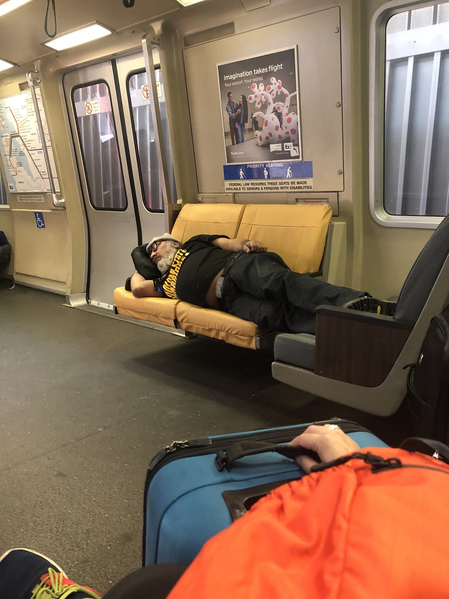 Dirt_MD's tweet photo. What are the rules for using Bart trains as air-conditioned beds? @SFBART https://t.co/0NU73hGJk7