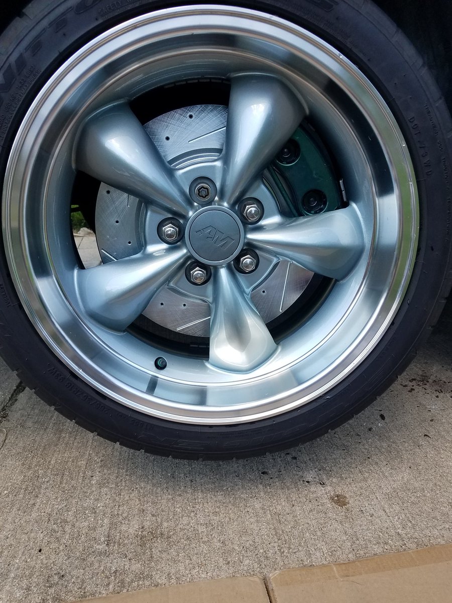 @PowerStopBrakes recently upgraded my 03 Mustang GT front brakes to the larger Cobra calipers so naturally had to install the Powerstop Cobra front rotors and pads to complete the look! I must say great fit!