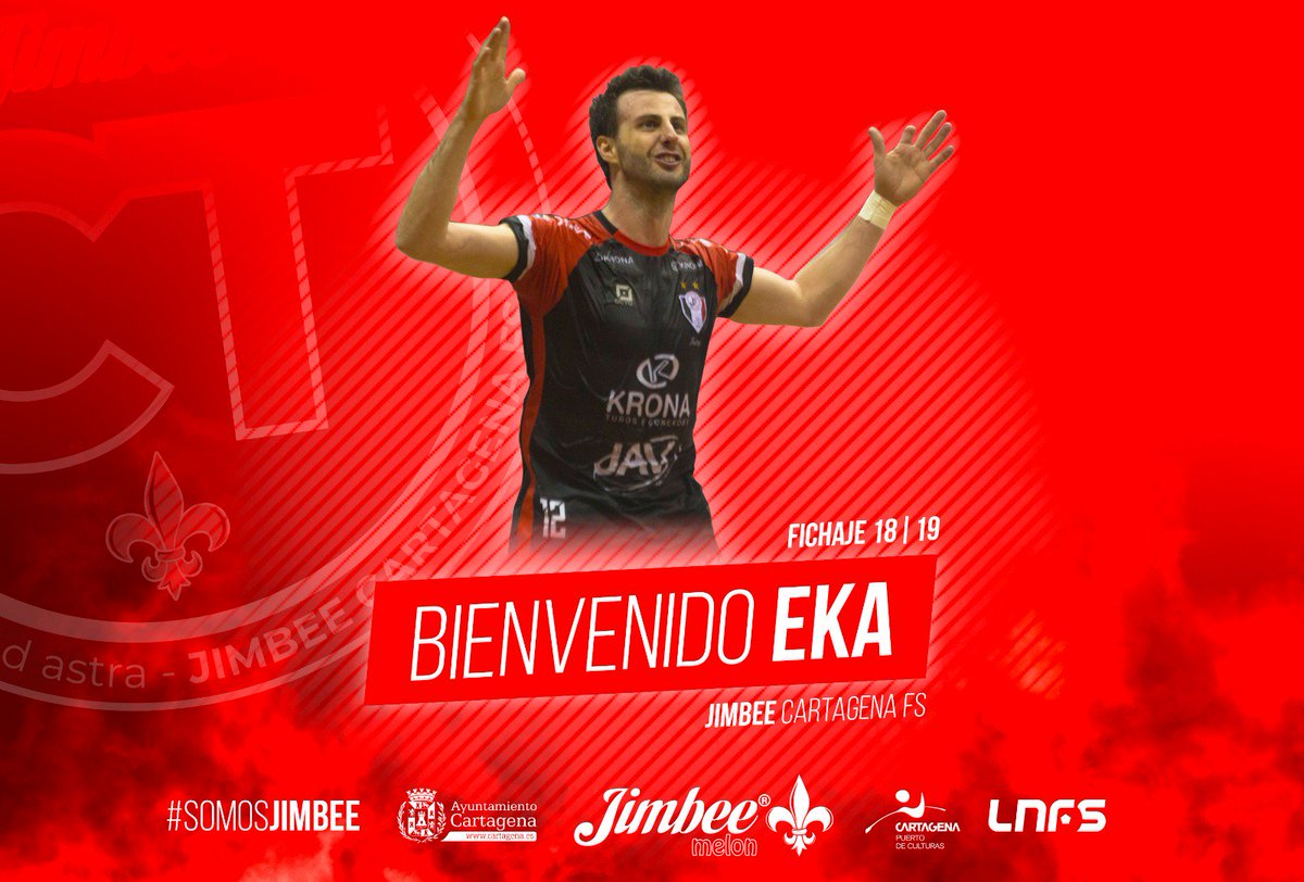 JimbeeCartagena's tweet photo. OFICIAL | El pívot brasileño de 36 años, Edson Marques, conocido deportivamente como "Eka", vestirá la camiseta de Jimbee Cartagena durante las dos próximas temporadas. 
#SomosJimbee @JimbeeMelon https://t.co/ulsECJ7mbx