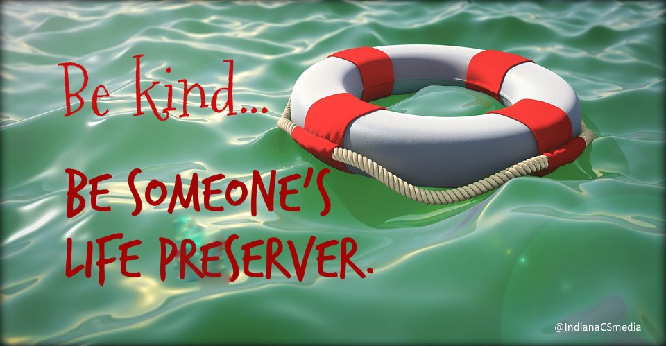 IndianaSVAmedia's tweet photo. #BeKind Be someone's life preserver. #Brotherhood #loveoneanother #WeekendWisdom https://t.co/0hlB8Tv87Y