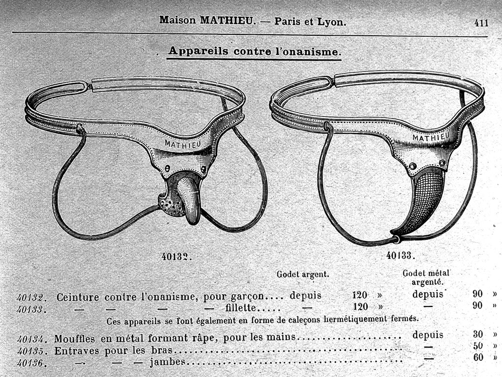 19th century Appliances for treatment and prevention of male and female masturbation. 19th century Appliances for treatment and prevention of male and female masturbation.