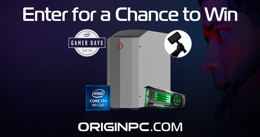 ORIGINPC's tweet image. #GIVEAWAY🎁

We’re teamed up with @ToweltheTank and @IntelGaming for #IntelGamerDays with a giveaway for a custom ORIGIN PC MILLENNIUM powered by an Intel Core i7-8700K CPU and a Jedi Order @NVIDIAGeForce TITAN Xp!

Learn more originpc.com/intelgamerdays

#sweepstakes #ORIGINPCFAMILY